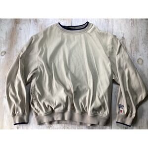 Tommy Hilfiger Golf Mens Pullover Jacket Beige XL Mock Neck Long Sleeve